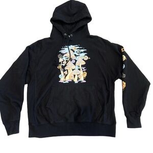 Champion Reverse Weave Trippy Mushroom graphic Black Hoodie
